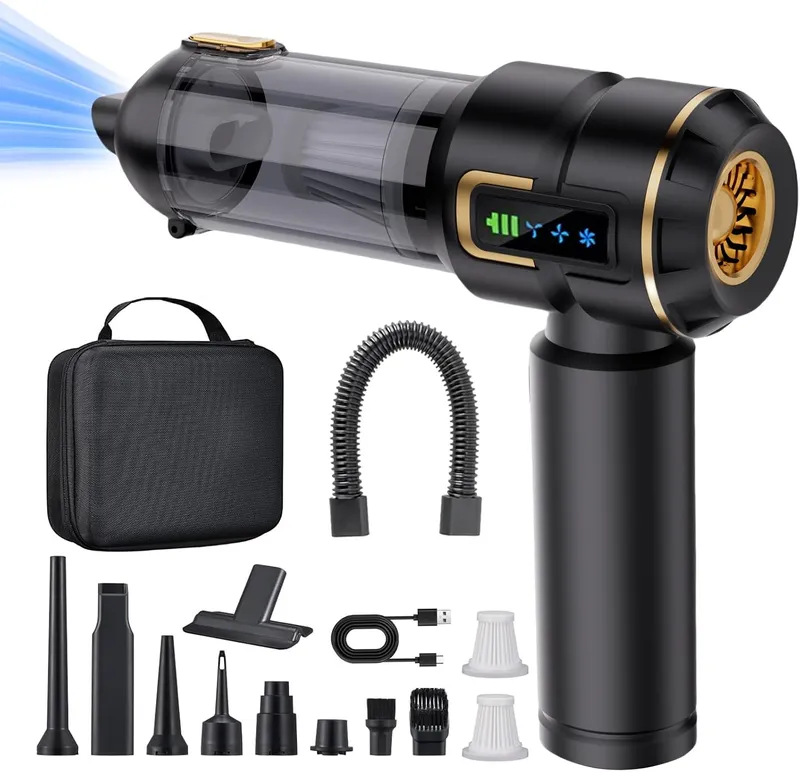 Lyiazsoy 4-in-1 Car Vacuum ST-6697A Plus – Black / Gold